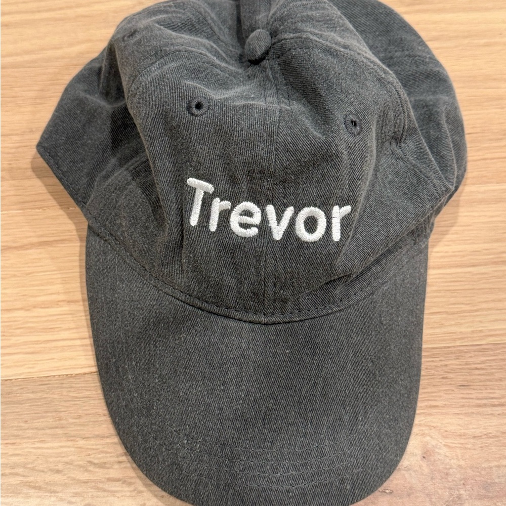 NWOT Gray Baseball Cap with Embroidered Text
